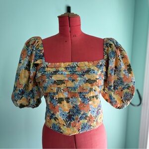 Abercrombie Puff Sleeve Crop Top (L)